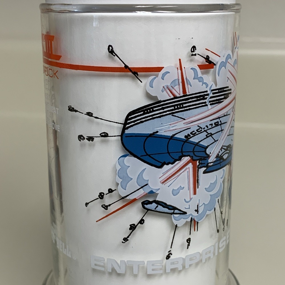 Vintage 1984 Star Trek III Taco Bell Glass Enterprise Destroyed Promo Tumbler